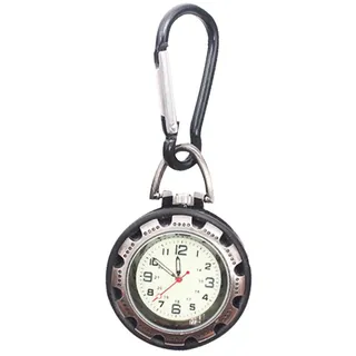 Hemobllo Weiße Taschenuhr mit Clip Design und Quarzuhrwerk Leuchtfunktion Bergsteiger Gürteltaschenuhr für Uhrenliebhaber und Outdoor Aktivitäten