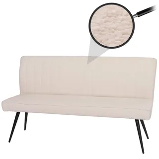 Mendler Sitzbank HWC-K16 Bouclé Creme-Beige 160 x 40 x 48 cm