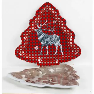 BURI Dekoteller Deko-Teller 30x31x2cm verschiedene Designs Weihnachten Christmas
