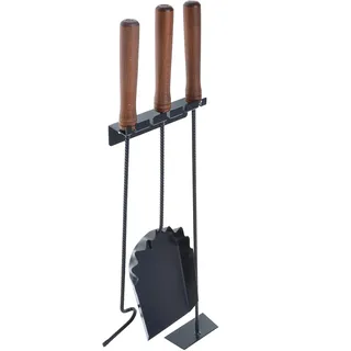 Aqbau Kaminbesteck 3 tlg. Stahl 0,60 m Schwarz