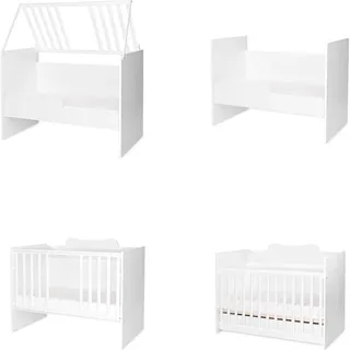 Lorelli Babybett Multi, Jugendbett, Schreibtisch, Wickeltisch, mehrfach umbaubar weiß