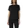 Luftige Chiffon-Bluse mit gesteppter Raffung schwarz M