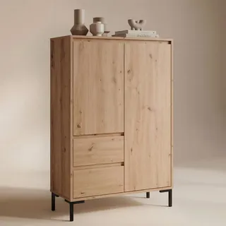 Newroom Highboard Wildeiche Artisan Eiche Kommode Modern Vintage - 81x139x40 cm (BxHxT) - Schrank Sideboard - [Savage.Four] Wohnzimmer Schlafzimmer Flur Esszimmer