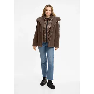 Frieda & Freddies Teddyjacke mit Double-Layer-Look Braun M
