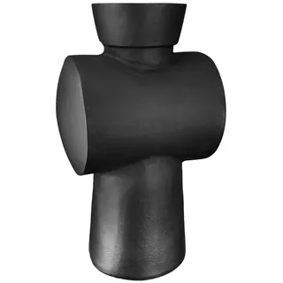 GILDE Dekovase TRAIN Vase - anthrazit - Aluminium - H. 32cm x B. 20cm - Dekovase (1 Stück), Elegante Blumenvase - Perfekte Tischdeko - Vasen für jede Deko grau