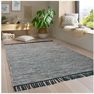 Taracarpet Handwebteppich Borkum Teppich fürs Wohnzimmer, Schlafzimmer und als Küchenteppich geeignet 100% Baumwolle braun 080x150 cm