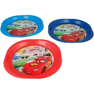 Disney Autos Set Mit 3 Plastik Teller 20.3cm (20cm)