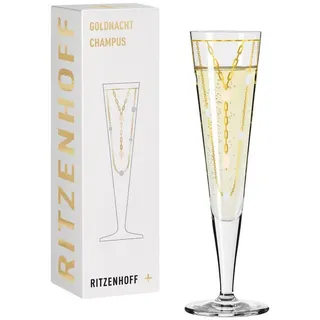 Ritzenhoff Sektglas GOLDNACHT, Glas, Höhe: 24cm, Farbe: transparent, Motiv: Ketten