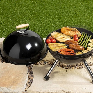 12 Zoll Mini Kugelgrill, Grill Holzkohle, Holzkohlegrill mit Deckel, Geeignet Camping, für Garten, Balkon