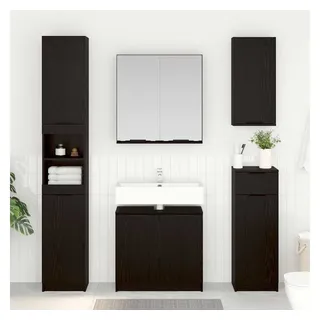 vidaXL Badezimmerschrank-Set 3-tlg. Schwarz Eichen-Optik