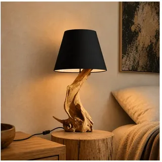 Möbel Bressmer Tisch-Tageslichtlampe ZOILA Tischlampe holz 60cm,Tischlampe Treibholz mit Tageslicht Design schwarz