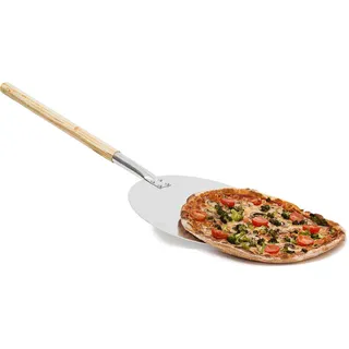 Relaxdays Pizzaschaufel, Mehrfarbig, Metall, Holz, 30x3x79 cm, Backen, Backhelfer, Sonstige Backhelfer