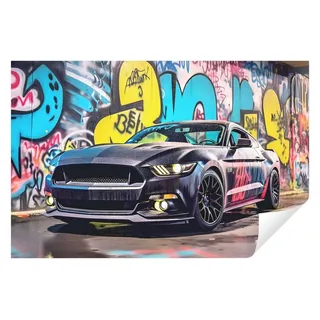 Wallarena Fototapete Kinderzimmer Jungen Auto Graffiti Sportwagen Vlies Tapete Vliestapete, Glatt Vlies Struktur Vinyl, Kinder, Tapete inklusive Kleister Vliestapete Motivtapete 3.68 m x 2.54 m