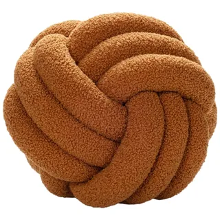 11-Zoll-Knotenkissen, Weiches Handgefertigtes Geknotetes Kugelkissen, Runde Kissen, Kissen, Plüsch-Wurfkissen, Heimdekoration für Bett, Couch, Wohnzimmer(Braun)