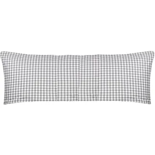PremiumShop321 Bettwäsche Serie Züchen Landhaus Karo Reißverschluss 95° waschbar -weiß/grau-Kissenbezug 40x145