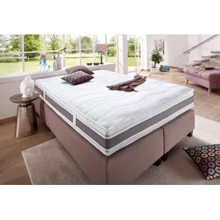 Taschenfederkernmatratze Punktoflex De Luxe T, fan, 22 cm hoch, Natürlicher Schutz gegen Milben weiß 200 cm x 200 cm x 22 cm