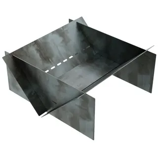 QLS Feuerschale 70x70 cm groß, Feuerstelle Stahl faltbar Outdoor Garten