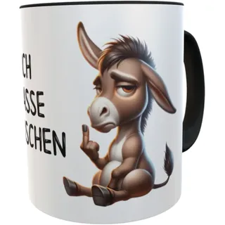 Kilala Bürotasse mit Spruch Ich hasse Menschen Geschenk Kollegen Mitarbeiter Kaffeebecher lustig (Esel)