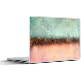 MuchoWow Laptop-Aufkleber Gold - Farbe - Abstrakt - Grün - Rosa, (1tlg), Laptop Folien Cover, Aufkleber, Sticker, Schutz vor Kratzern, 30x21 cm bunt Ø 36.40 cm x 30 cm x 21 cm