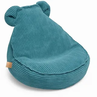 MEOWBABY Sitzsack Bär für Kinder Sitzpouf Kindermöbel Indoor Beanbag, Ästhetik Cord, Türkis