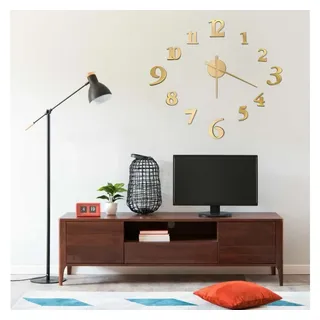 vidaXL 3D-Wanduhr 100,0 cm NA gold