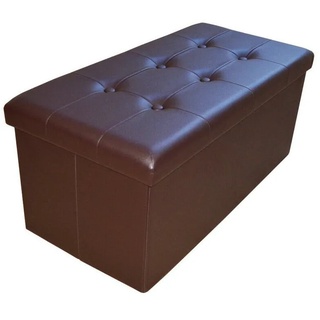 Natsen Sitzhocker mit Stauraum faltbare Sitzwürfel (Sitztruhe aus Kunstleder, 76 x 38 x 38 cm Braun), gepolstert Sitzbank Fußhocker, für Wohnzimmer Schlafzimmer braun