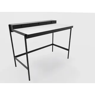 PS 20 Sekretär/Schminktisch Tiefschwarz (RAL 9005) Laminat Weiß