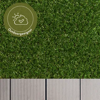 Kunstrasen ANDIAMO "Mallorca" Teppiche Gr. B/L: 400 cm x 800 cm, 29 mm, 1 St., grün Kunstrasen realistische Optik, für Balkon, Garten & Terrasse, wasserdurchlässig