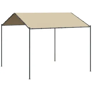 vidaXL Gartenpavillon Beige 4x4 m Stahl und Stoff