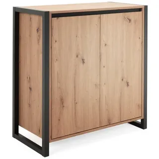 Newroom Kommode Vincent, Wildeiche Sideboard Vintage Industrial Highboard Anrichte Wohnzimmer braun