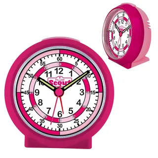 Scout Quarzwecker Lernzifferblatt pink Kinderwecker, Geschenkidee, Kinderzimmer, Schulanfang, Lernwecker rosa