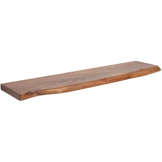 invicta INTERIOR Massives Wandregal Mammut 115cm Akazienholz Regalbrett mit Baumkante Schweberegal Holz