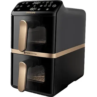 Philips 4000 Series Airfryer Stacked Dual Basket NA462/70 Dunkelgrau/Schwarz