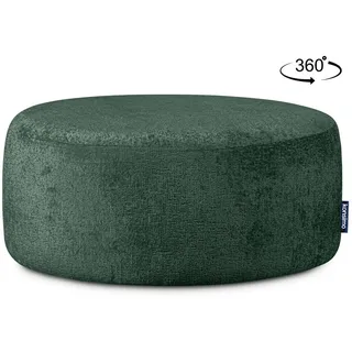 KONSIMO® Polsterhocker RAGGI Sitzhocker Pouf, mit 360° Drehfunktion, Chenille, im modernistischen Stil grün