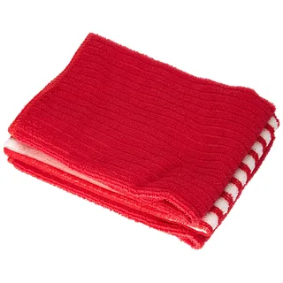 douceur d'Intérieur - 1790129, 3 Geschirrtuch, 40 X 40 cm, Cuistot, Mikrofaser, Rot