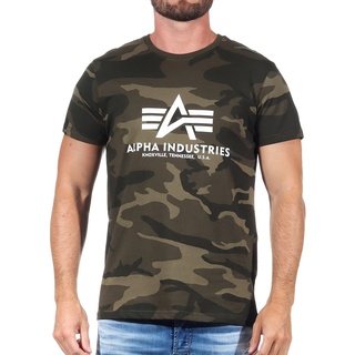 Alpha Industries Basic Camo Kurzarm-T-Shirt Olive Camo M