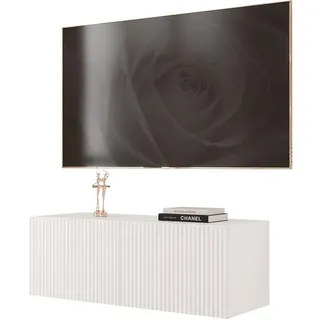 idohome TV-Lowboard 100x36 cm Weiß Holzwerkstoff