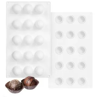 Silikonform Kugel für Schokolade Trüffel Pralinen - 15 Löcher Silikonformen Backen, Bonbon- & Schokoladenformen zur Herstellung von Kuchen, Gelee