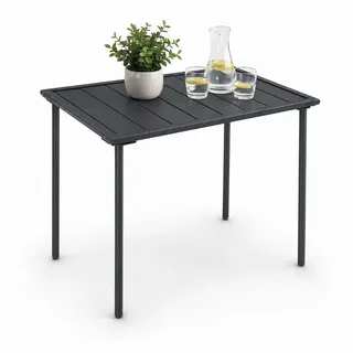 VCM Gartentisch 80 x 55 x 72 cm Schwarz