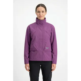 Funktionsjacke JACK WOLFSKIN "FIND THE WILD JKT W", Damen, Gr. S (36), freesia, Web, Obermaterial: 86% Polyamid, 14% Elasthan. Futter: 100% Polyester, kariert, unifarben, Basic Po-bedeckend, elastischer Bund, Jacken Funktionsjacke, winddicht, atmungsaktiv, Übergangsjacke, hoher Stehkragen