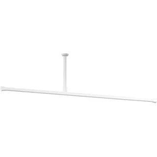 KS Handel 24 Alu Duschvorhangstange Gardinenstange 4 m extra lang Weiss 250-400 cm inkl. Deckenhalterung