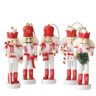 Richolyn Nussknacker aus Holz, Weihnachtsfiguren, Nussknacker, -Dekoration, Nussknacker, einzigartig, für Weihnachtsbaum, Tischdekoration, 5 Stück