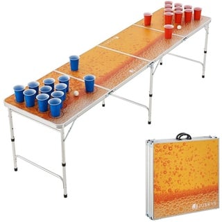 Juskys Beer Pong Tisch - klappbar - Trinkspiel Set inkl. 100 Becher & 6 Bälle