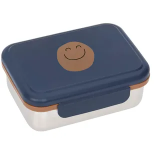 Lässig Kinder Brotdose Edelstahl Lunchbox mit Trennwand Little Gang Smile Navy