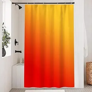 Uiiooazy Duschvorhang 180x180cm, Duschvorhang Anti Schimmel Terracotta Gradient Orange Gelb Herbst Moderne Duschvorhänge Stoff Waschbar Wasserdicht Polyester Bad Vorhang mit 12 Haken für Badezimmer
