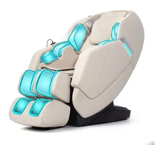 HealthRelife Massagesessel mit Zero-Gravity, 3D Shiatsu, Körperscan, SL-Schiene, beheizbarer (1-St), mit Relaxfunktion beige|weiß
