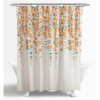 Lush Decor Duschvorhang mit weinenden Blumen, 183 x 183 cm, Türkis