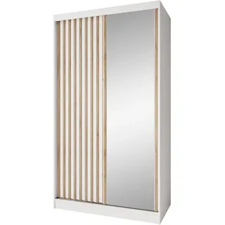 beautysofa Schwebetürenschrank Donatello 120 x 204,5 x 60 cm Weiß/Eiche Artisan
