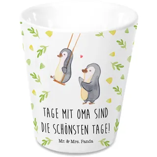 Mr. & Mrs. Panda Blumentopf Pinguin Oma schaukeln - Geschenk, Mama, Kräutertopf, Omi, Familie, Lieblingsoma, Übertopf, Opa, Pflanztopf, Großmutter,