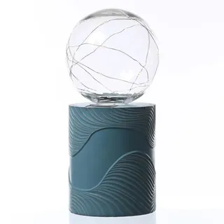 MARELIDA Kugelleuchte Solar blau H: 27cm inkl. Drahtlichterkette